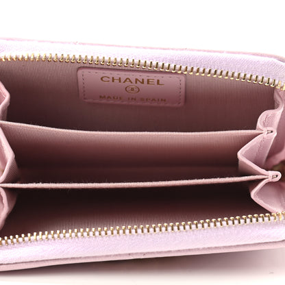 Chanel Lambskin Quilted Chanel 19 Zip Around Coin Purse Wallet Light Pink 5 of 7