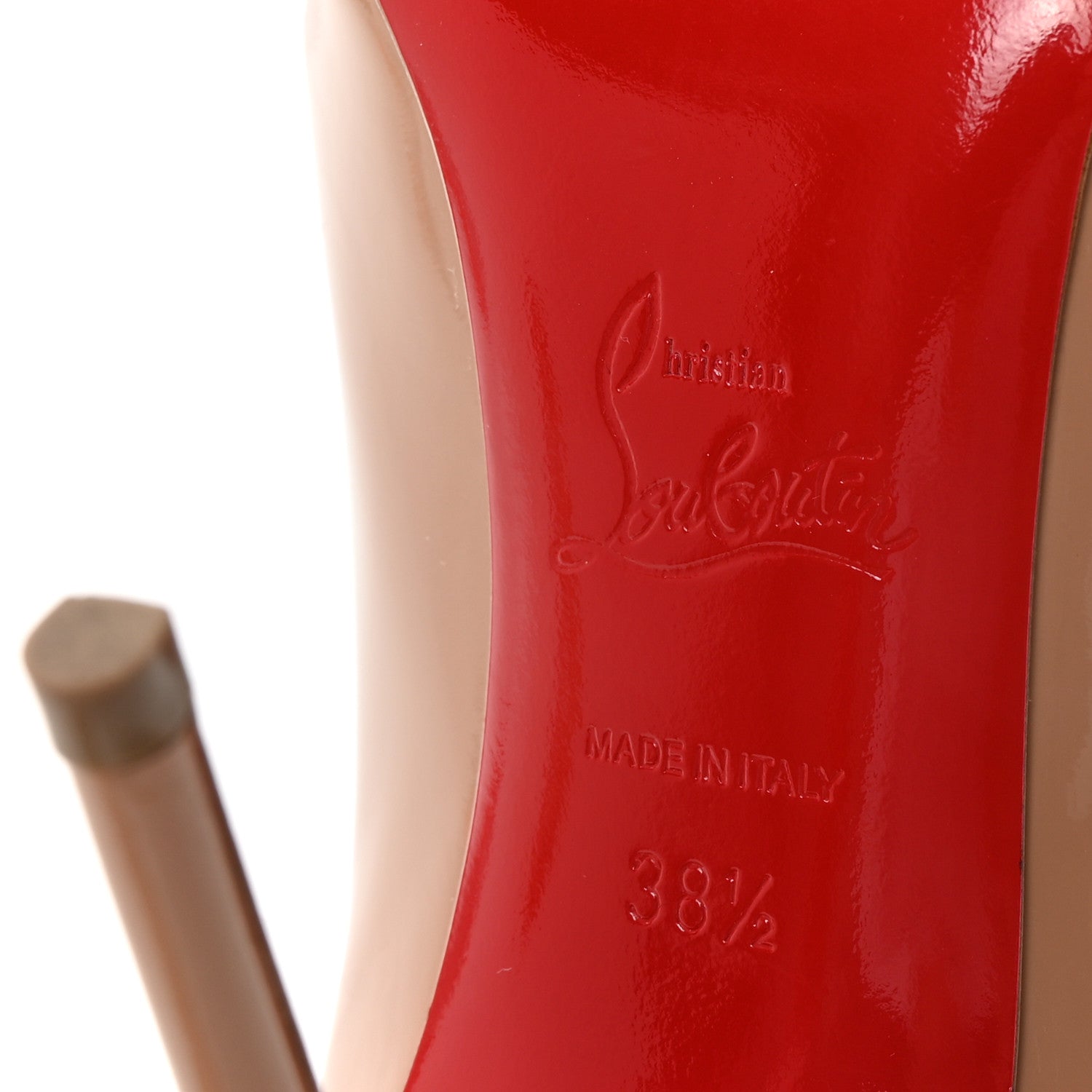 Christian Louboutin Patent Decollete 554 100 Pumps 38.5 Nude