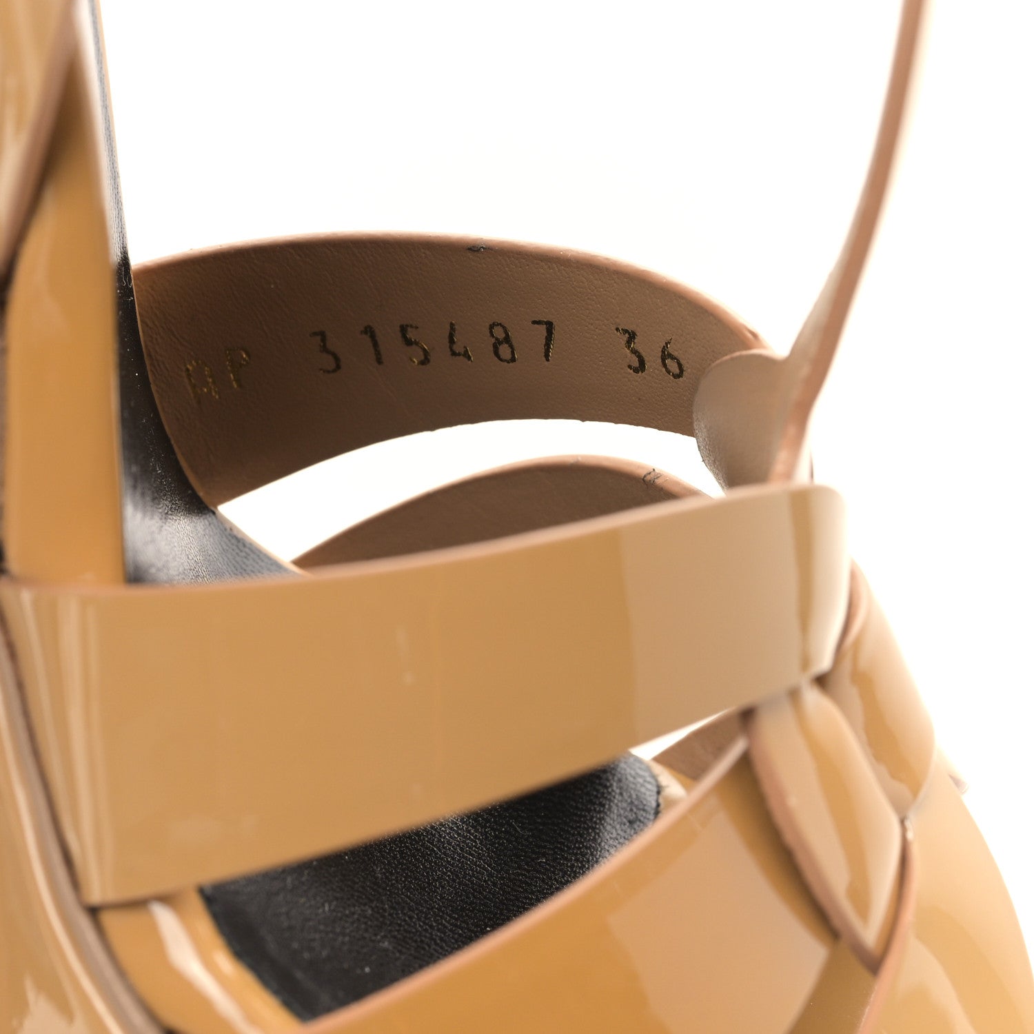 Saint Laurent Patent Tribute 105 Platform Sandals 36 Nude Powder 8 of 10