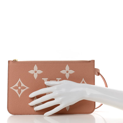Louis Vuitton Empreinte Monogram Giant Neverfull MM Pochette Trianon Pink Cream 2 of 6