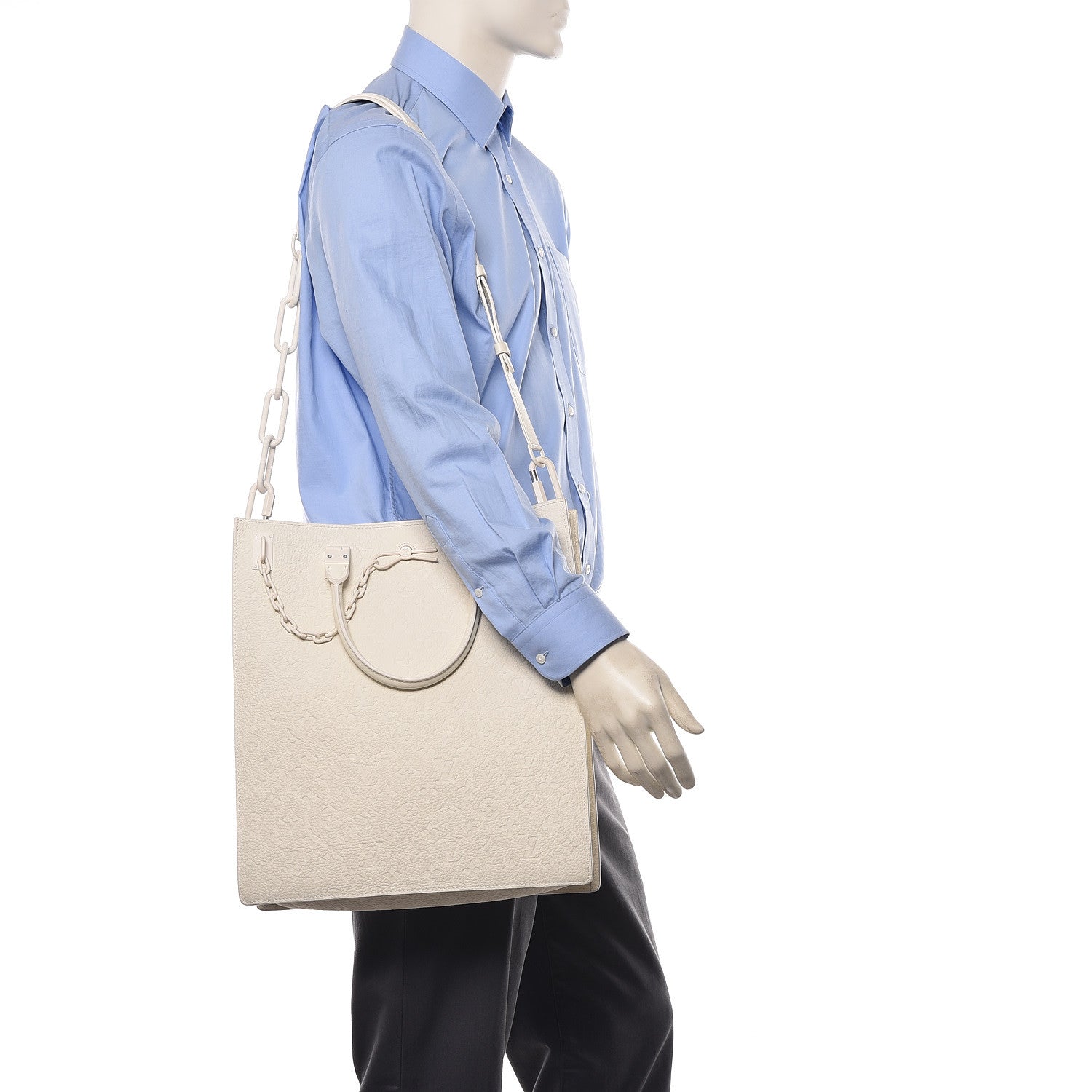 Louis Vuitton Taurillon Monogram Sac Plat Powder White 2 of 10