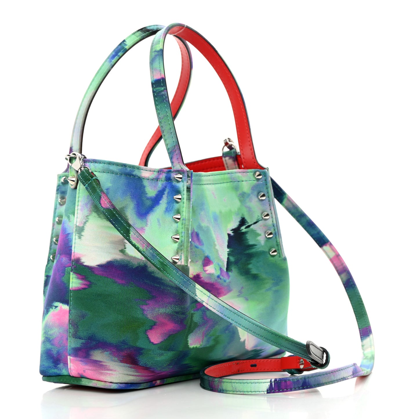 Satin Spiked Mini Cabarock Shopper Tote Multicolor
