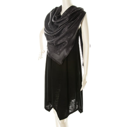 Louis Vuitton Wool Silk Monogram Shawl Anthracite 2 of 5