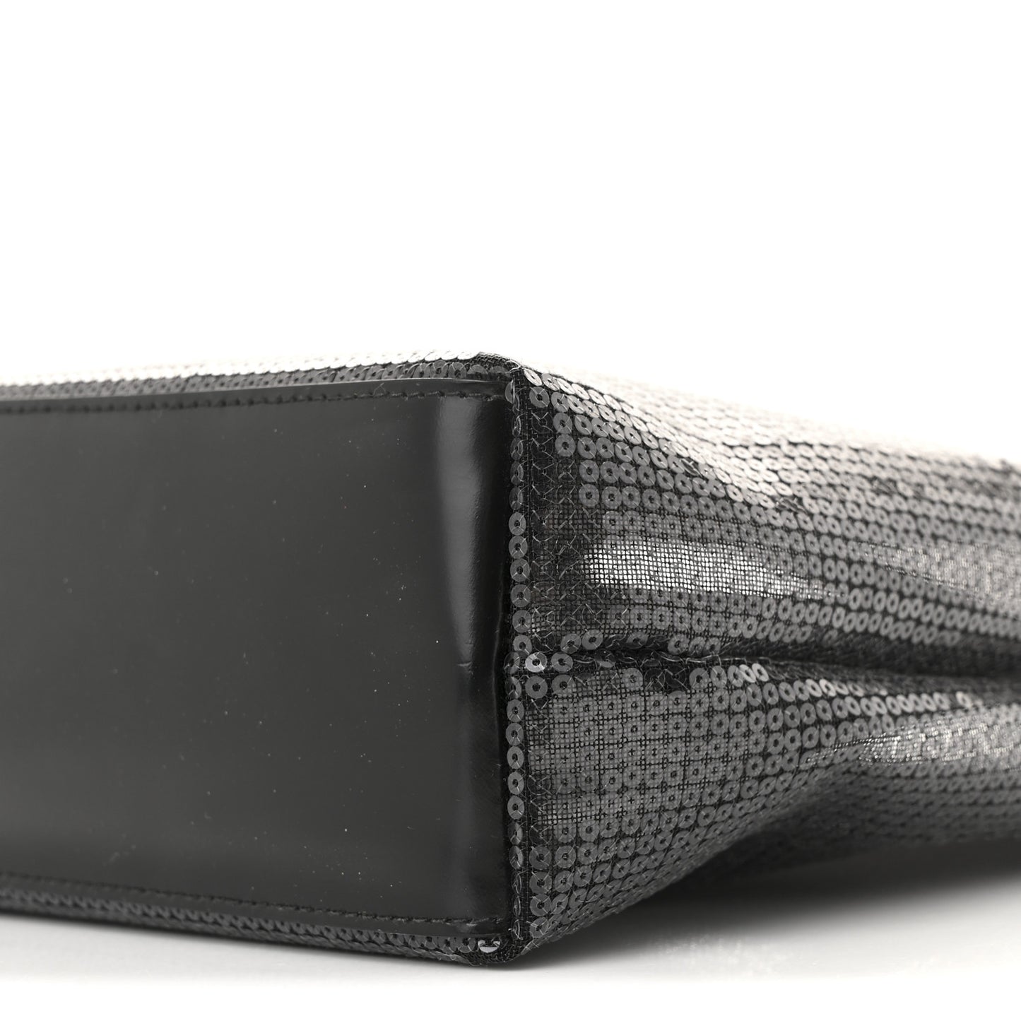 Sequin Rete Paillettes Small Tote Bag Black