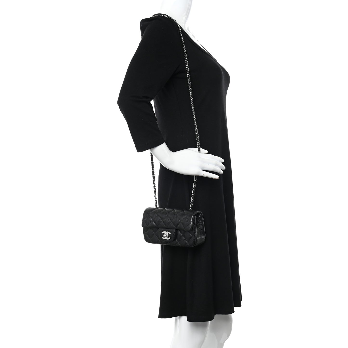 Caviar Quilted Extra Mini Flap Black
