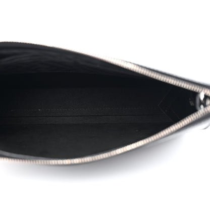 Fendi Shiny Glazed Fabric Vitello Cover FF 1974 Logo Clutch Black 5 of 7
