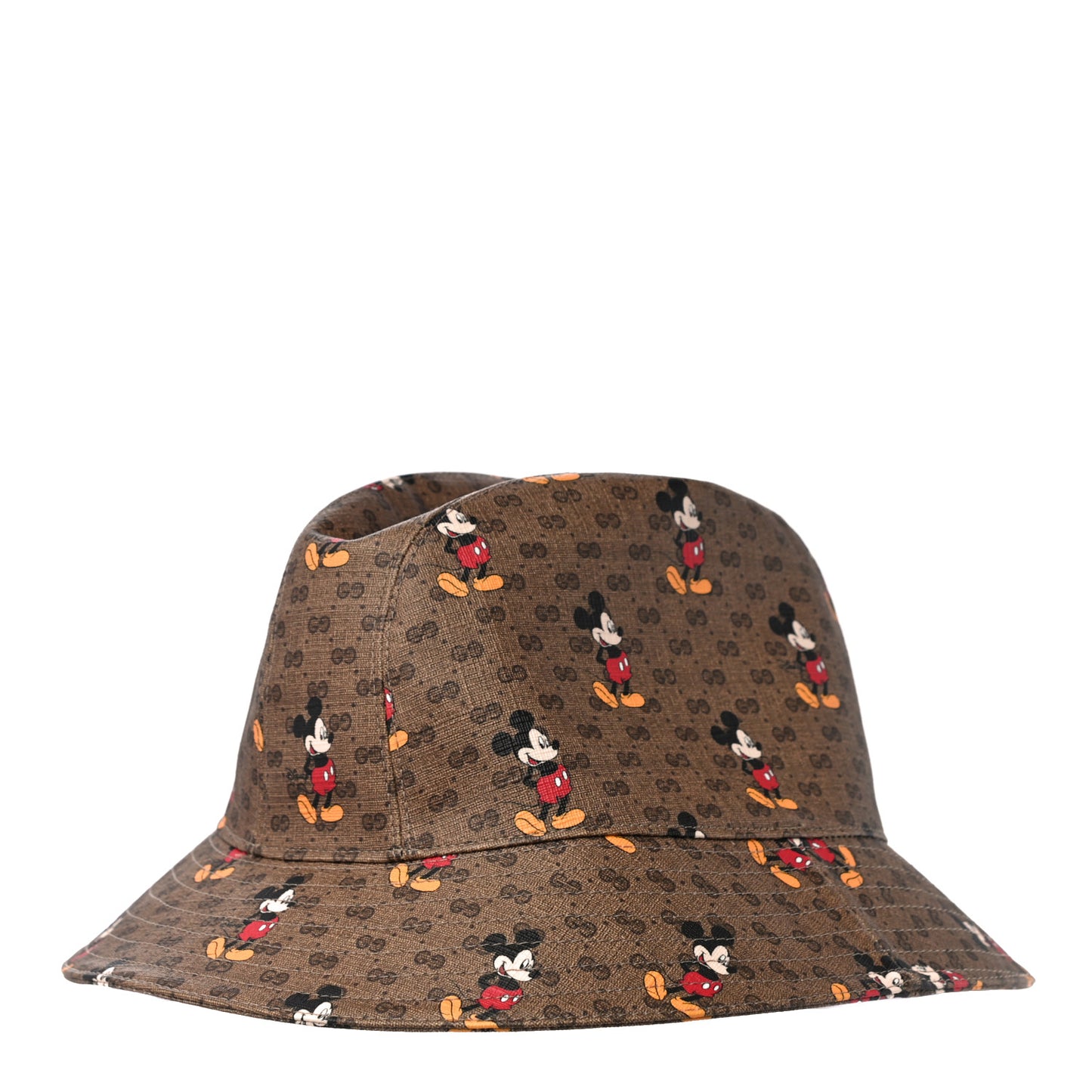 X DISNEY Mini Vintage GG Supreme Monogram Mickey Mouse Trent Bucket Hat M Beige Ebony Yellow