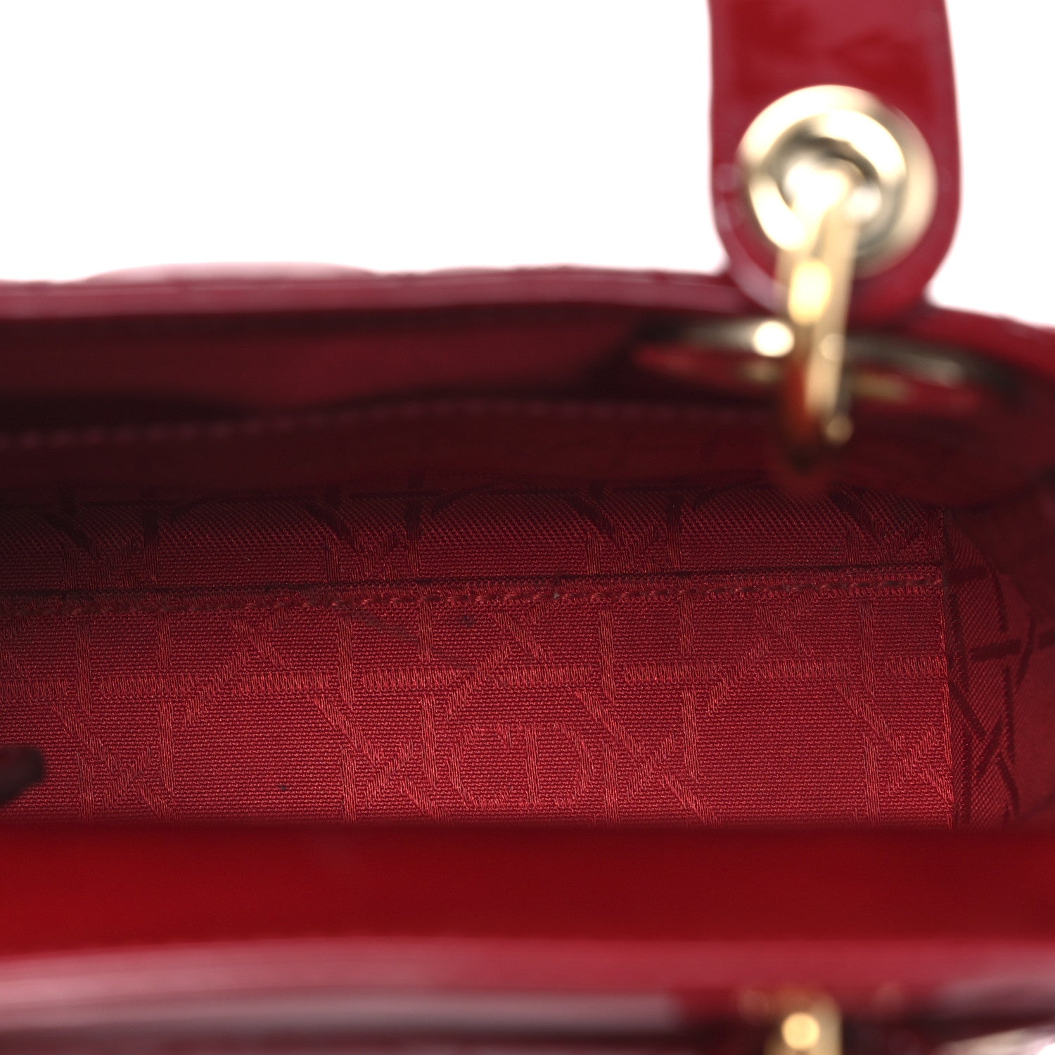 Christian Dior Patent Cannage Mini Lady Dior Red 5 of 13