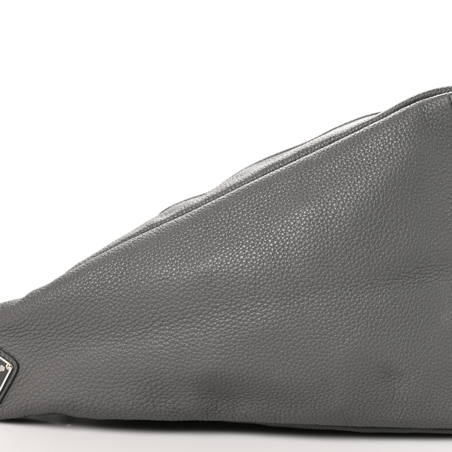 Prada Vitello Daino Triangle Shoulder Bag Grey 8 of 9