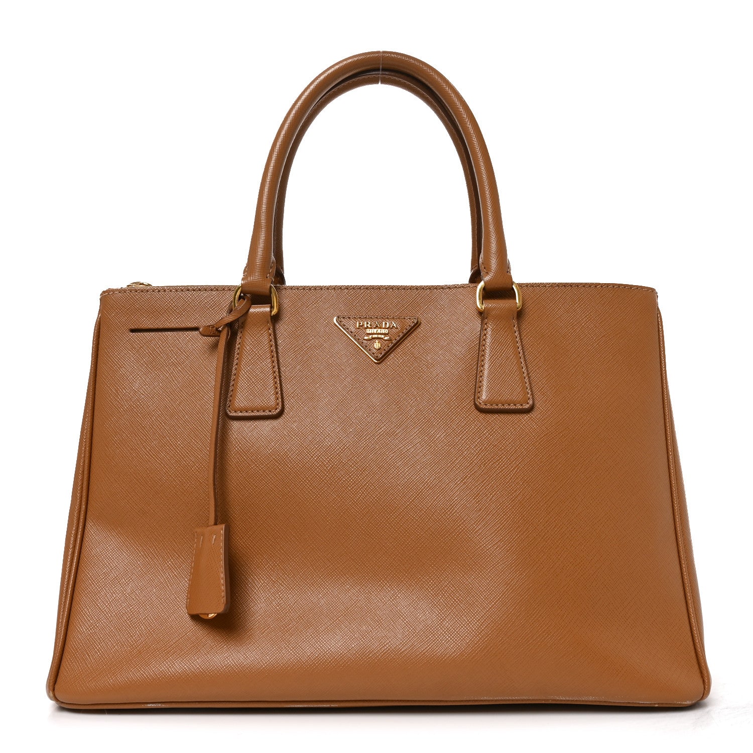 Prada Saffiano Medium Galleria Double Zip Tote Caramel 1 of 8