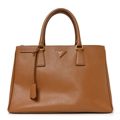 Prada Saffiano Medium Galleria Double Zip Tote Caramel 1 of 8