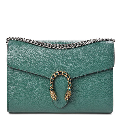 Gucci Calfskin Mini Dionysus Chain Wallet Emerald 1 of 10