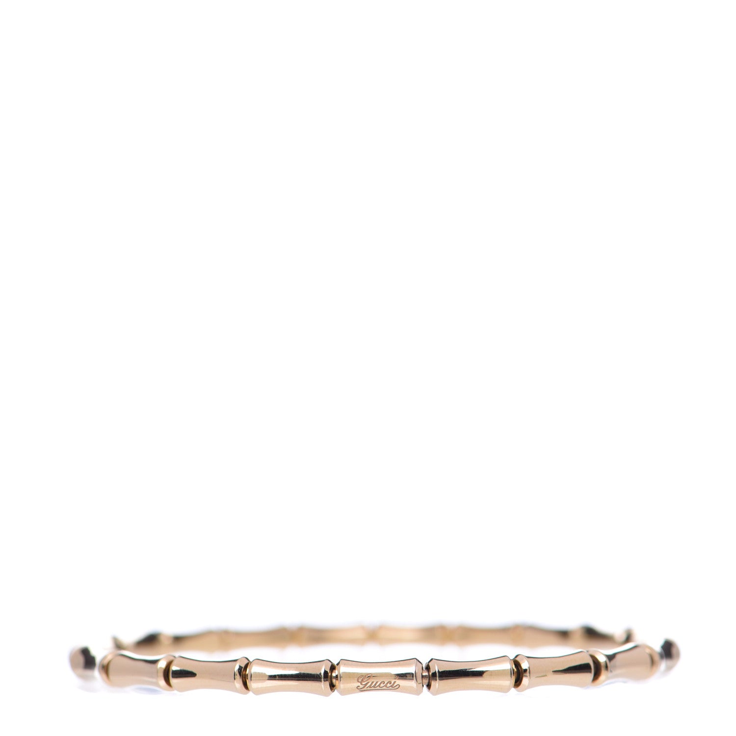 Gucci 18K Yellow Gold Small Bamboo Spring Bracelet 17 1 of 8