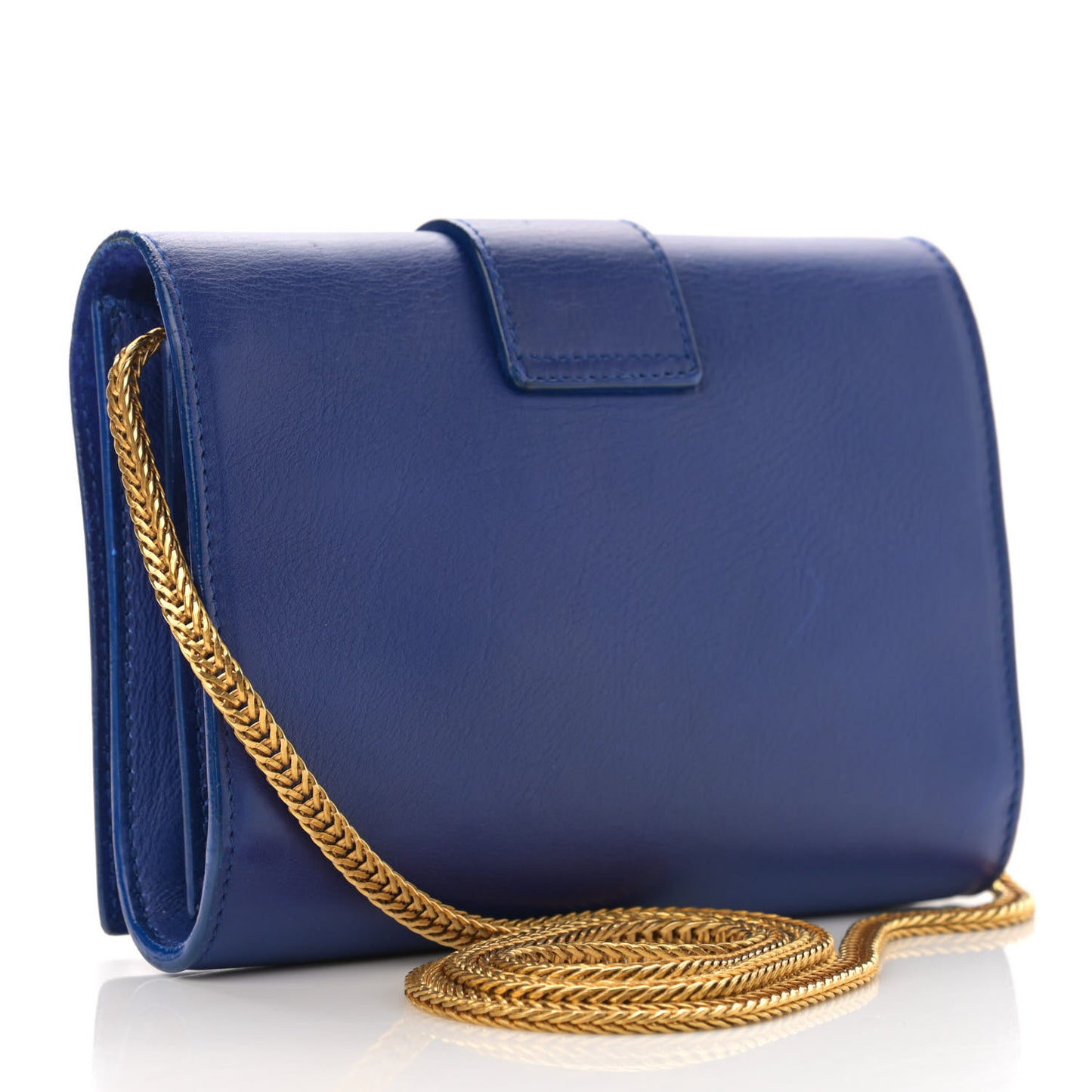 Calfskin Small Classic Y Satchel Blue