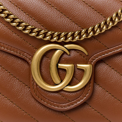 Gucci Azalea Calfskin Matelasse Diagonal GG Marmont Chain Wallet Cuir 8 of 10
