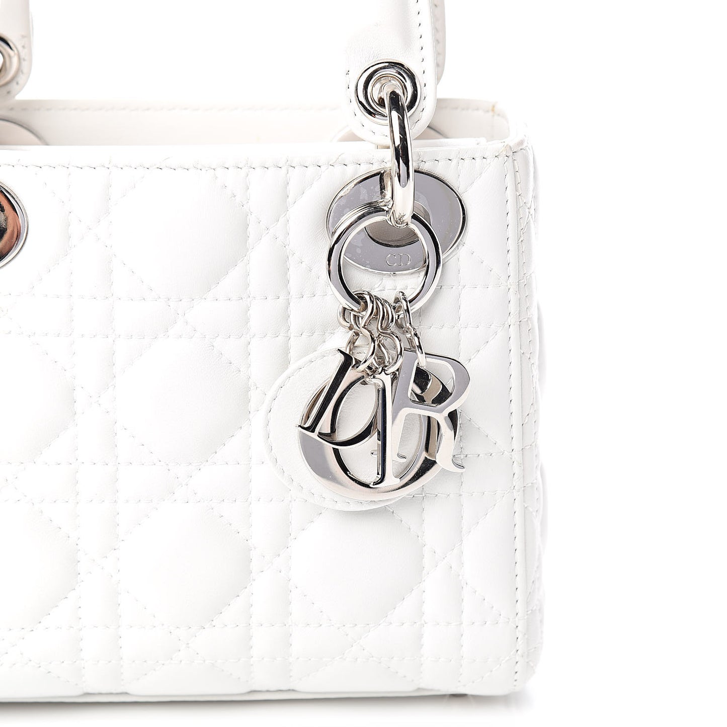 Lambskin Cannage Mini Lady Dior White