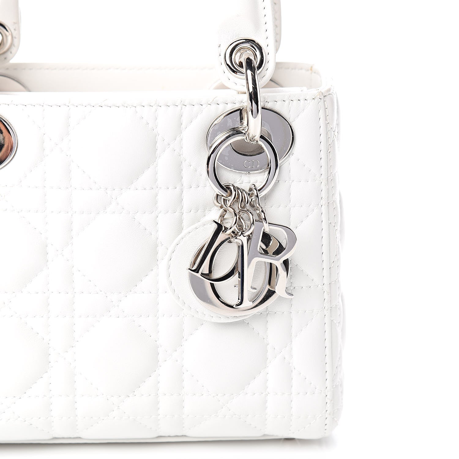 Christian Dior Lambskin Cannage Mini Lady Dior White 12 of 13