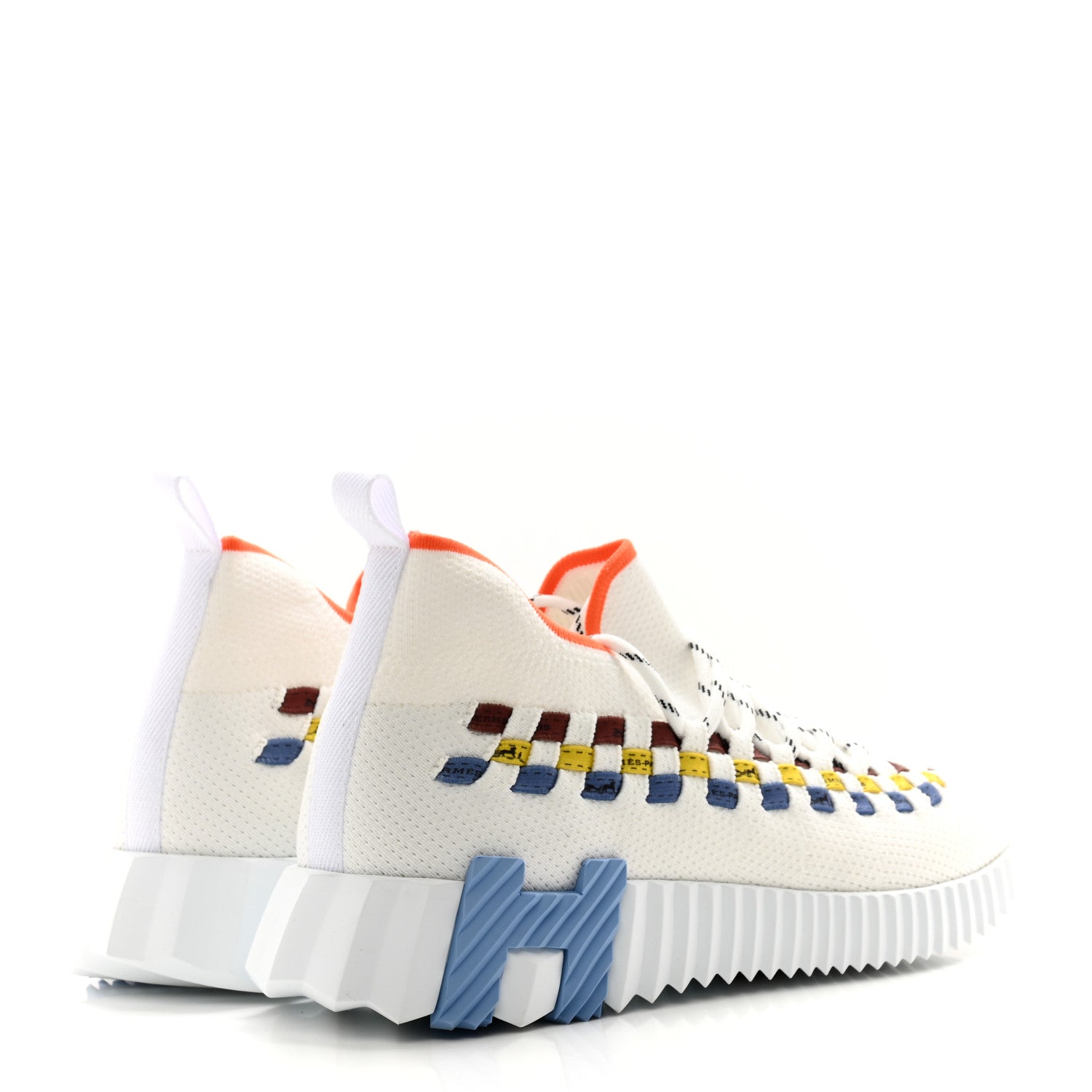 Hermes Technical Canvas Womens Flex Slip-On Sneaker 36 Multicolor White 4 of 9
