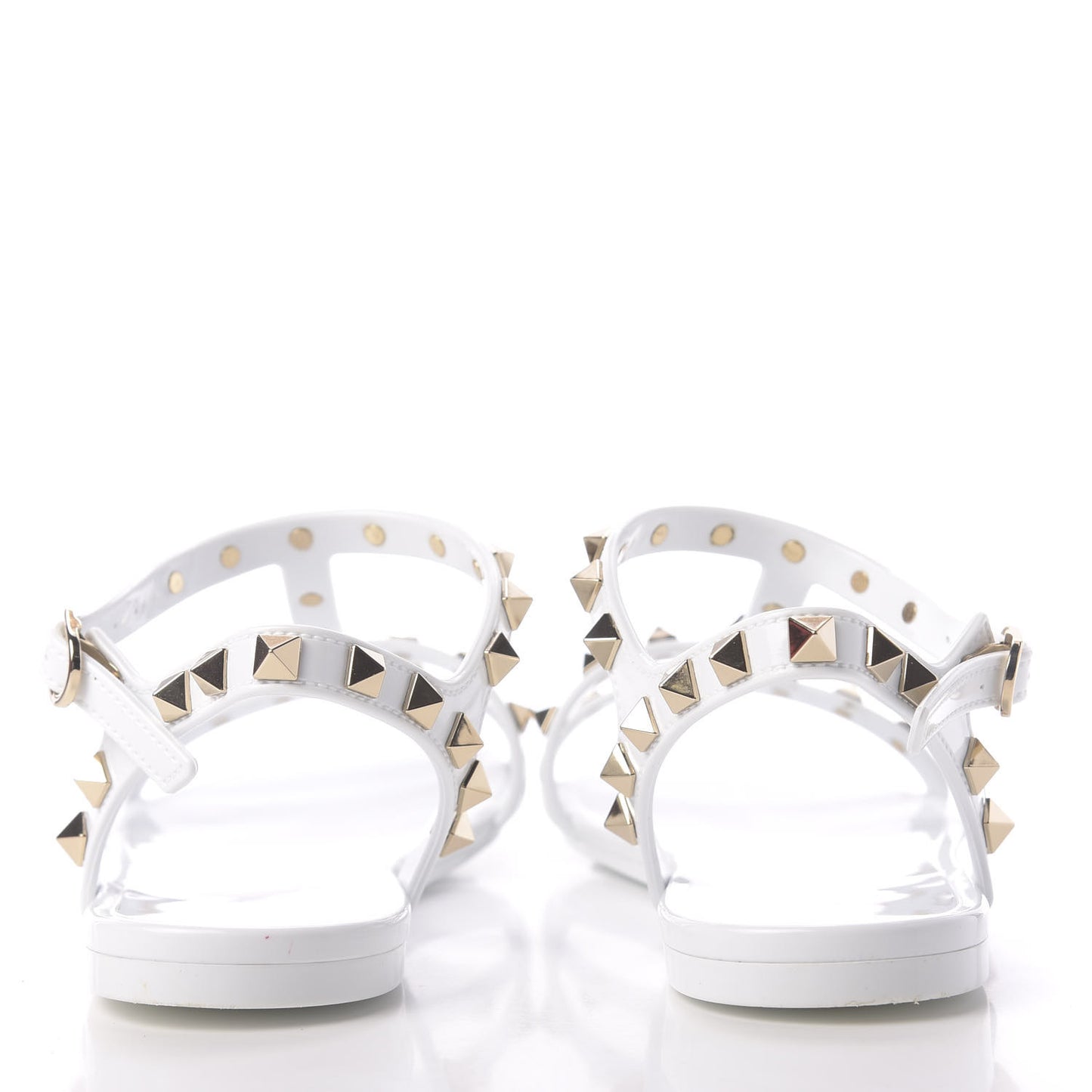 PVC Jelly Rockstud Caged Sandals 39 Optic White