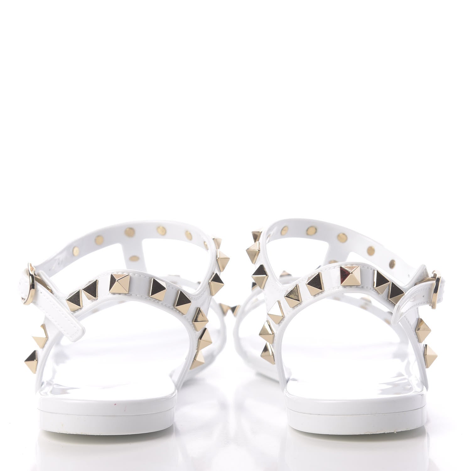 Valentino Garavani PVC Jelly Rockstud Caged Sandals 39 Optic White 7 of 9