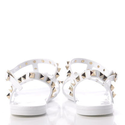 Valentino Garavani PVC Jelly Rockstud Caged Sandals 39 Optic White 7 of 9