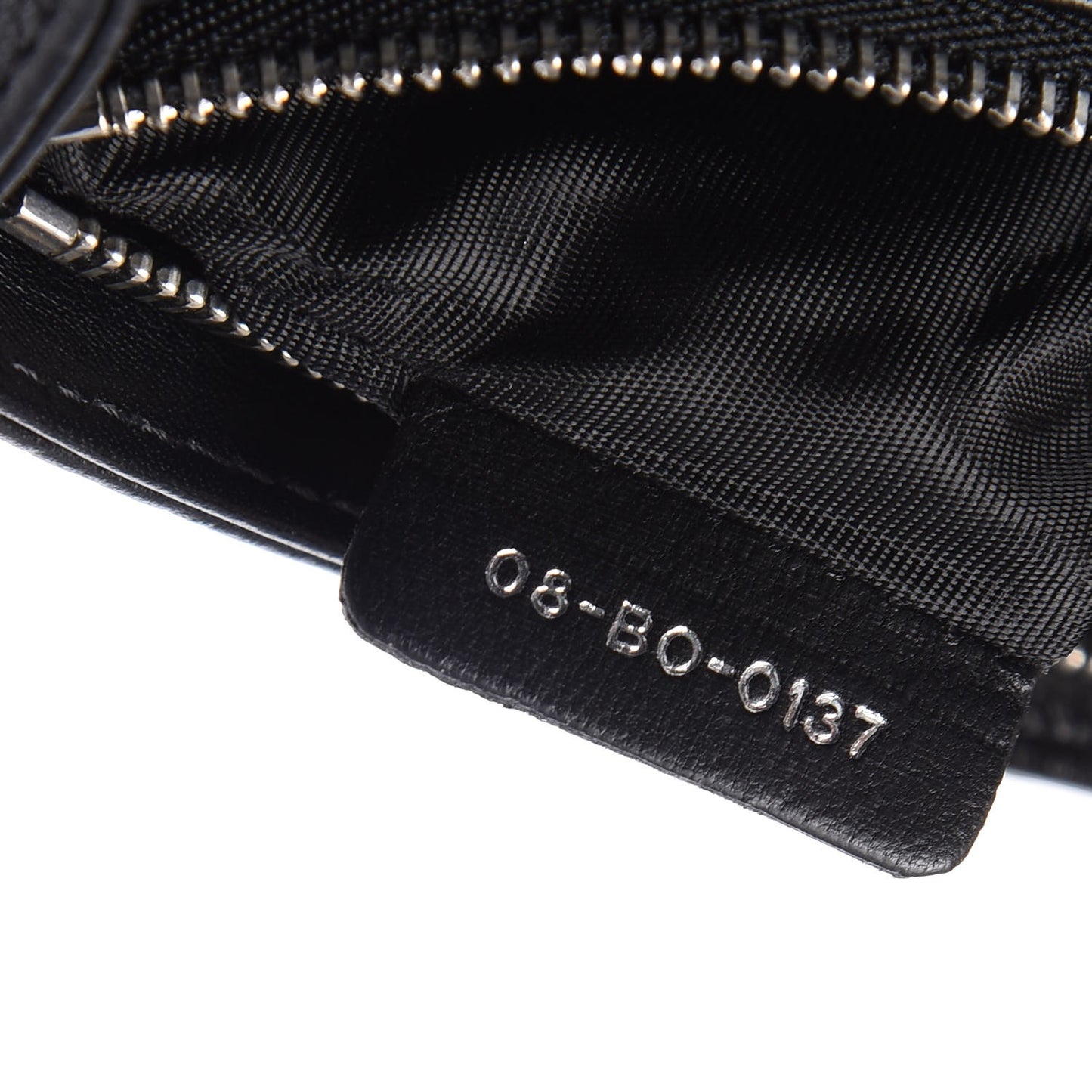 Grained Calfskin Diorama Wallet on Chain Pouch Black