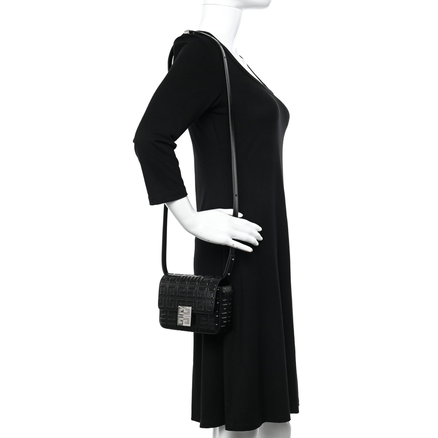 Calfskin 4G Embossed Small Crossbody Black