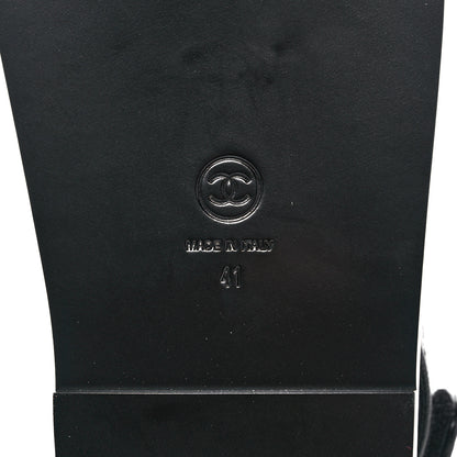 Chanel Grained Calfskin Velcro Dad Sandals 41 Black 6 of 8