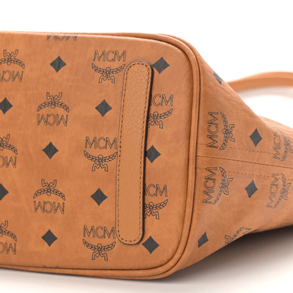 MCM Visetos Medium Liz Reversible Shopper Tote Cognac 10 of 10