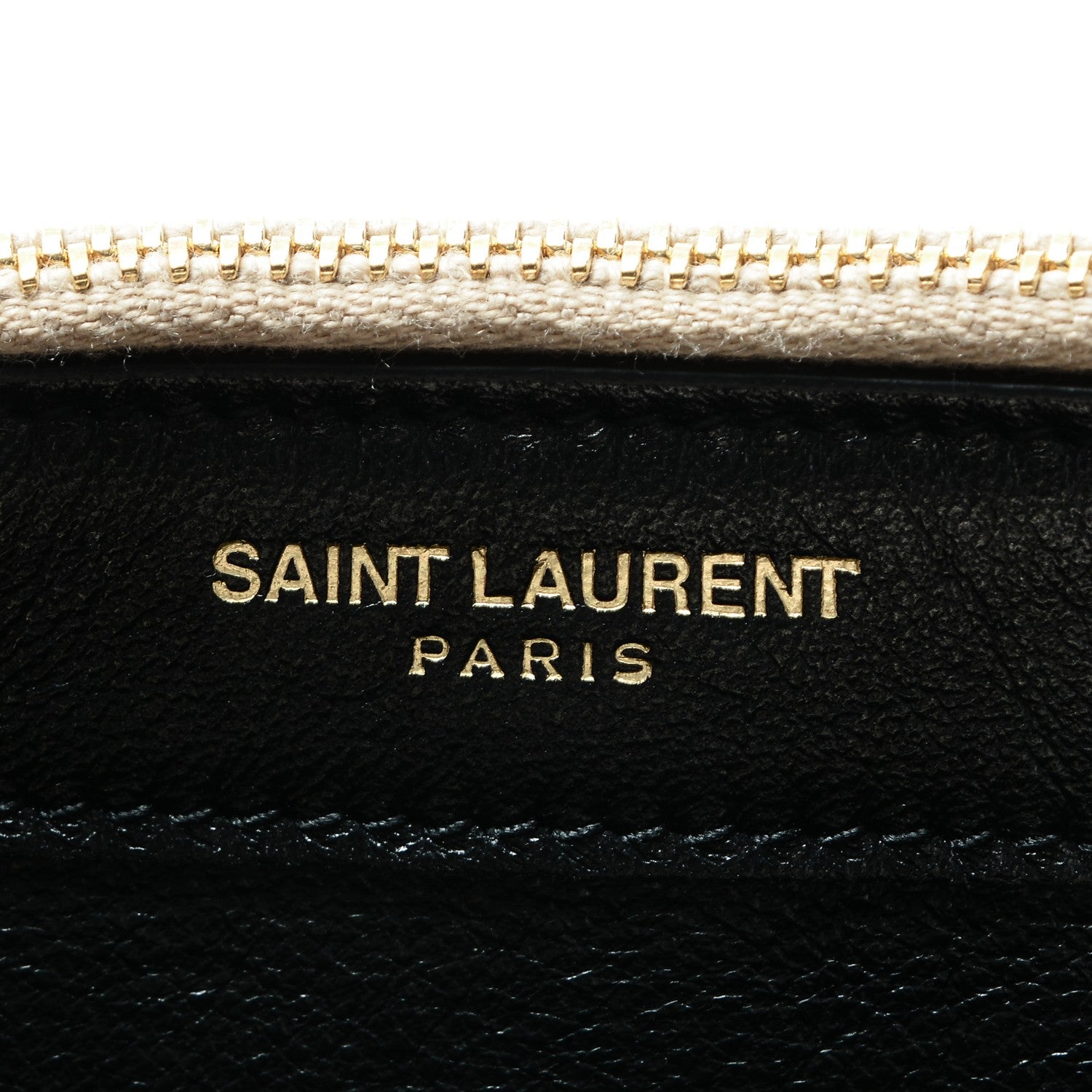 Saint Laurent Metallic Fabric Monogram Envelope Chain Wallet Champagne 6 of 6