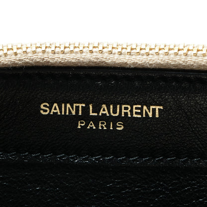 Saint Laurent Metallic Fabric Monogram Envelope Chain Wallet Champagne 6 of 6