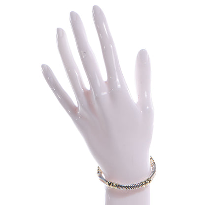 David Yurman Sterling Silver 14k Gold Ball Hampton 7mm Bracelet 2 of 6