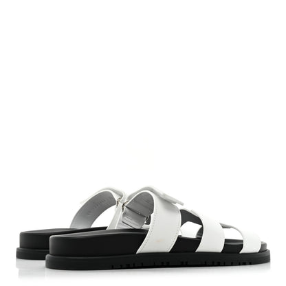 Hermes Calfskin Womens Chypre Sandals 38 White 4 of 9
