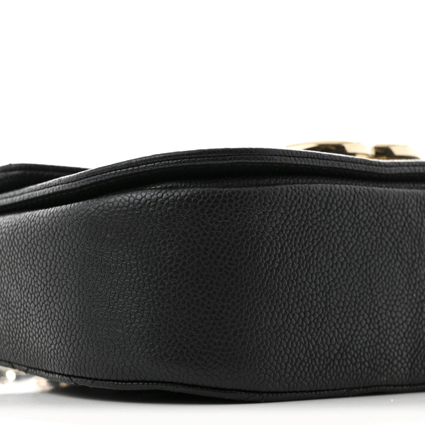 Grained Calfskin Quilted Small Cuba Top Handle Flap Black