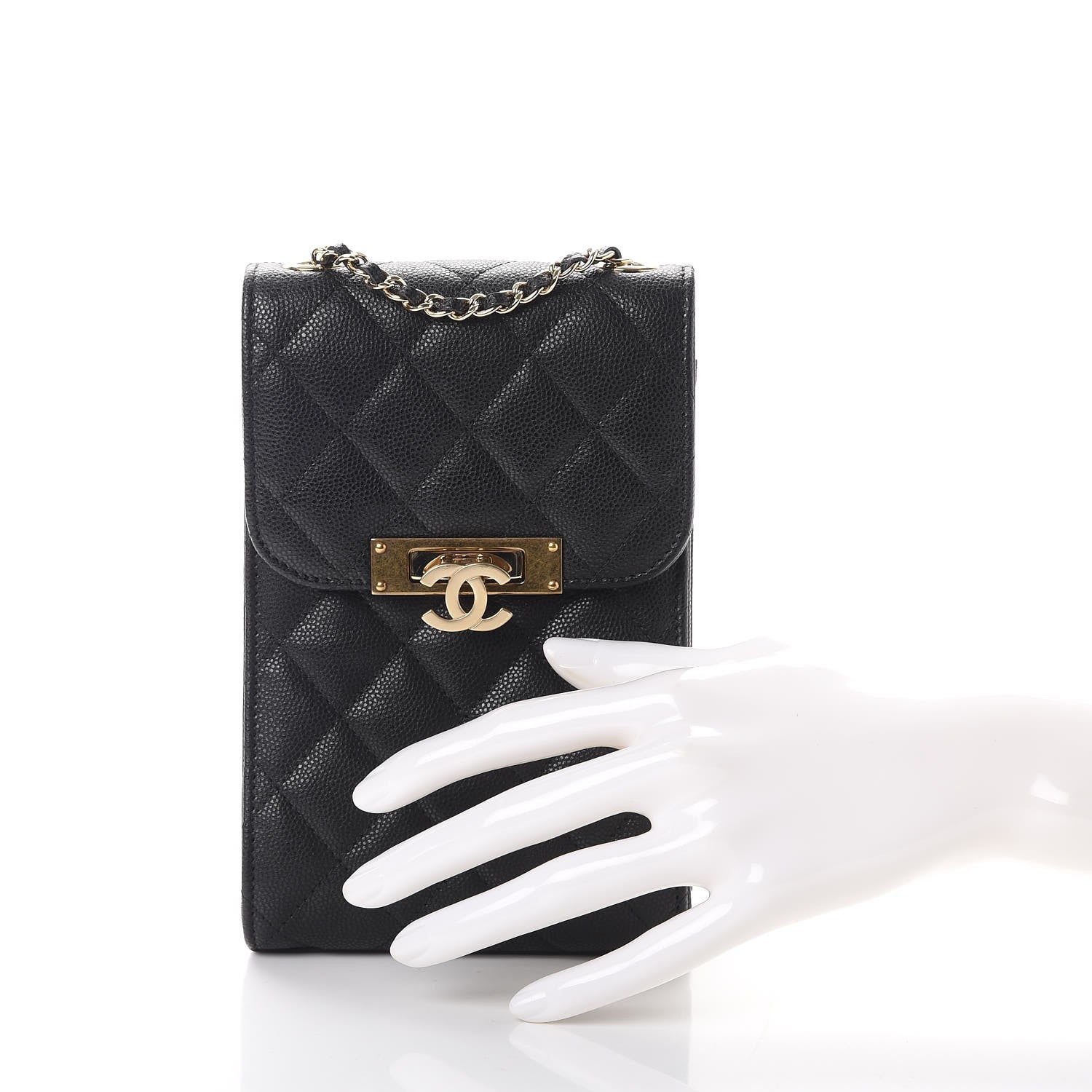 Chanel Caviar Quilted Golden Class Phone Holder Black 3 of 9