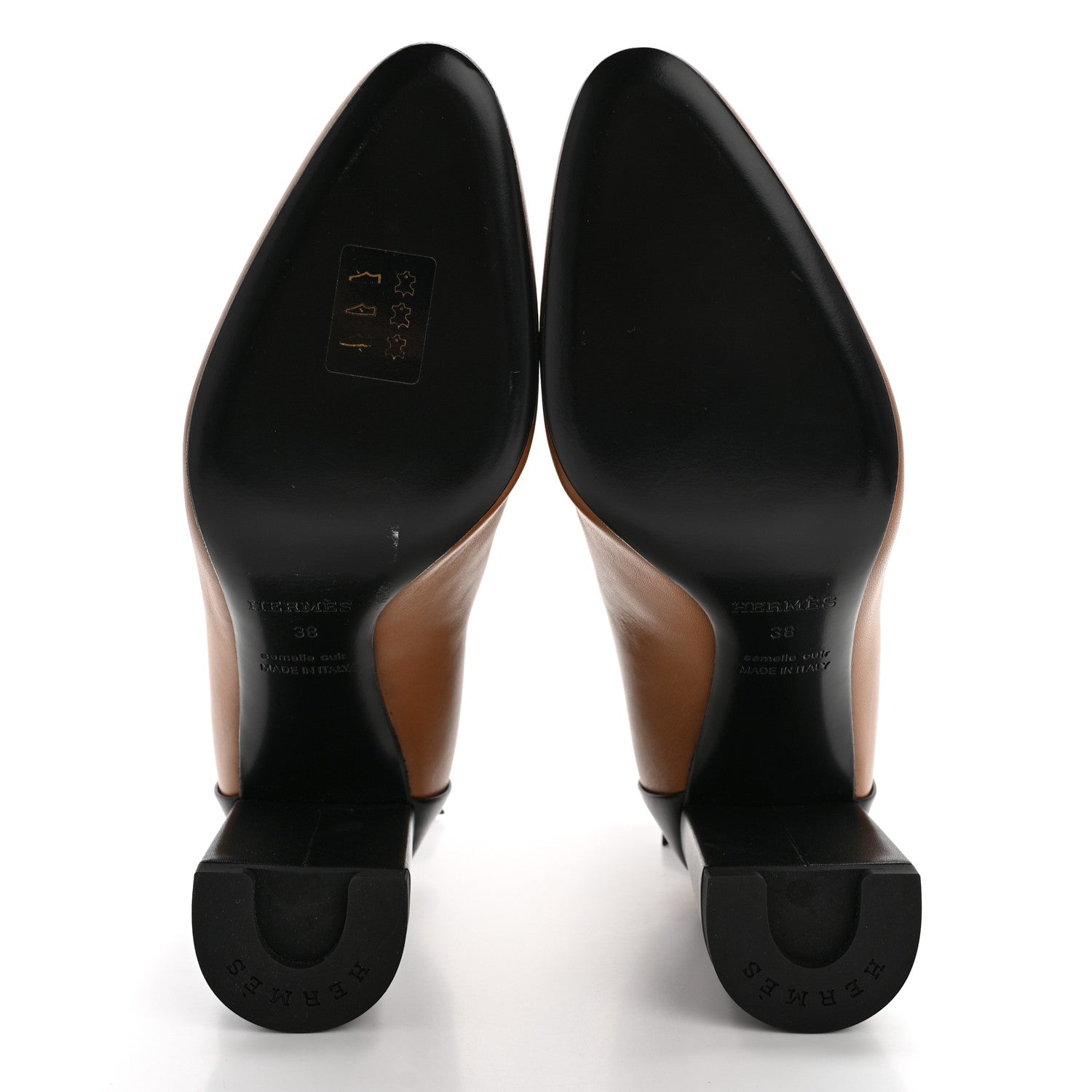 Hermes Calfskin Tuscan Two Tone Ankle Boots 38 Naturel Black 6 of 11
