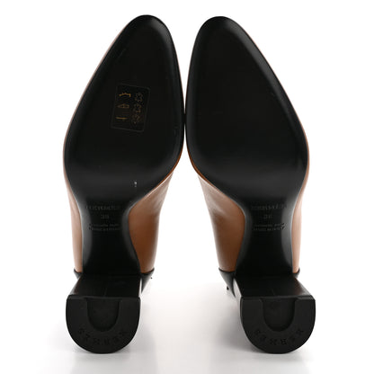 Hermes Calfskin Tuscan Two Tone Ankle Boots 38 Naturel Black 6 of 11