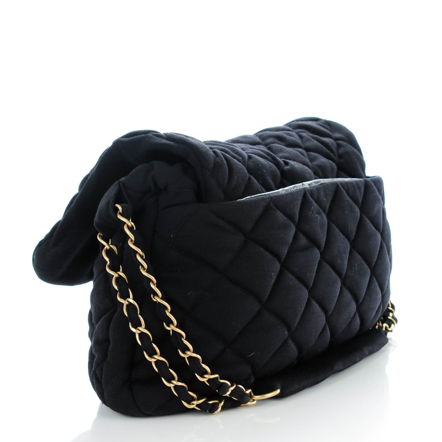 Chanel Jersey Large Bubble Quilt Flap Black 3 of 6