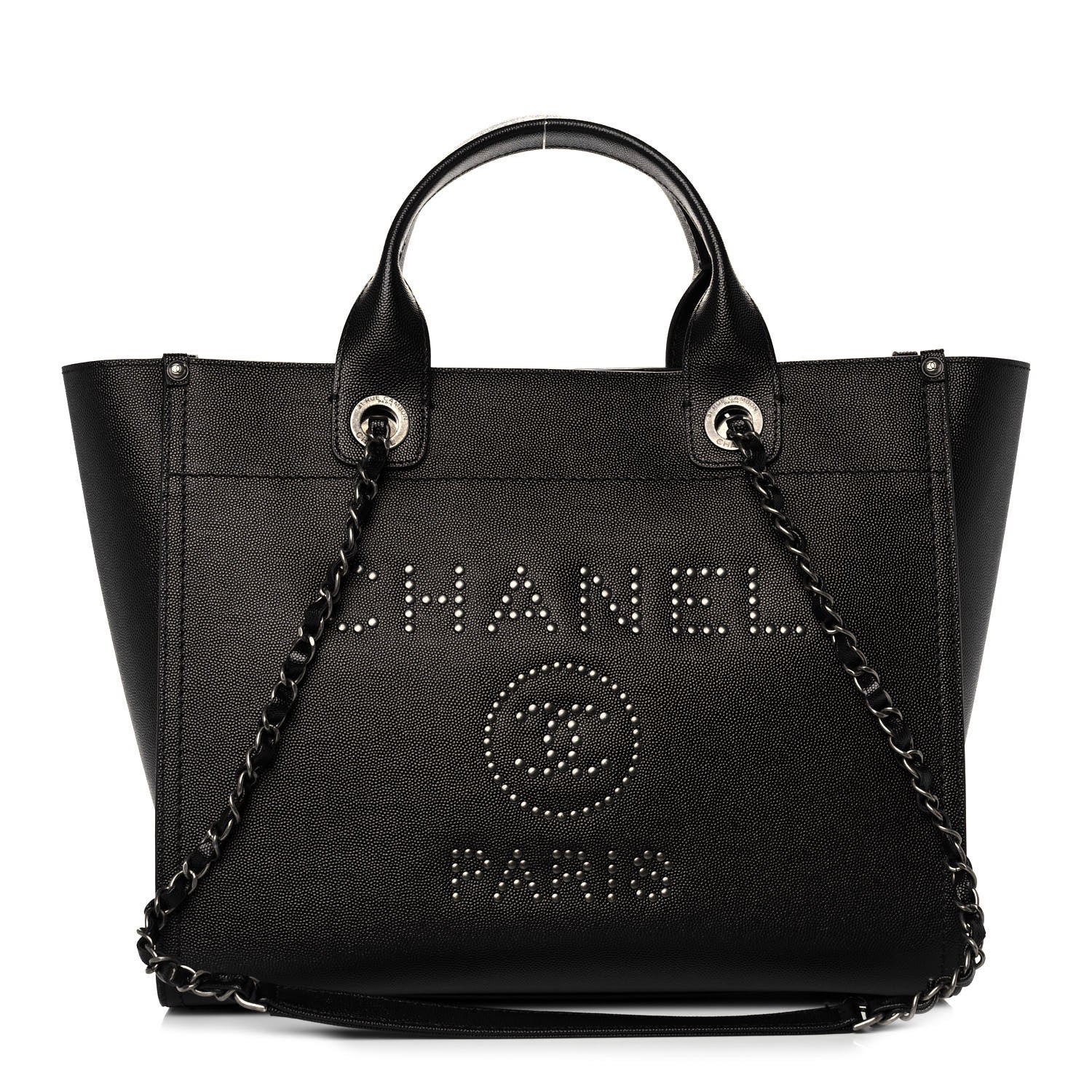Chanel Caviar Small Studded Deauville Tote Black 1 of 11