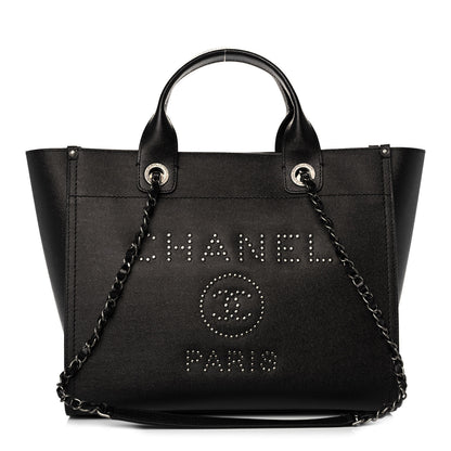 Chanel Caviar Small Studded Deauville Tote Black 1 of 11