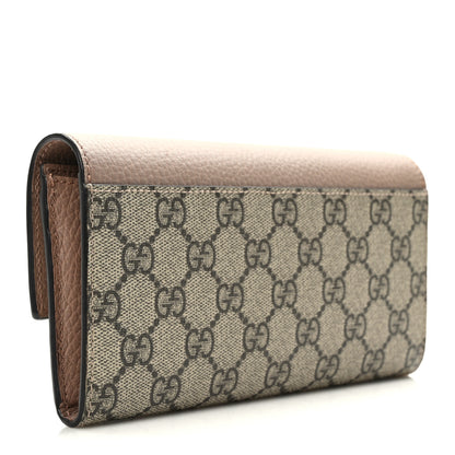 Gucci Dollar Calfskin GG Supreme Monogram GG Marmont Continental Wallet Old Rose Beige Ebony 3 of 9