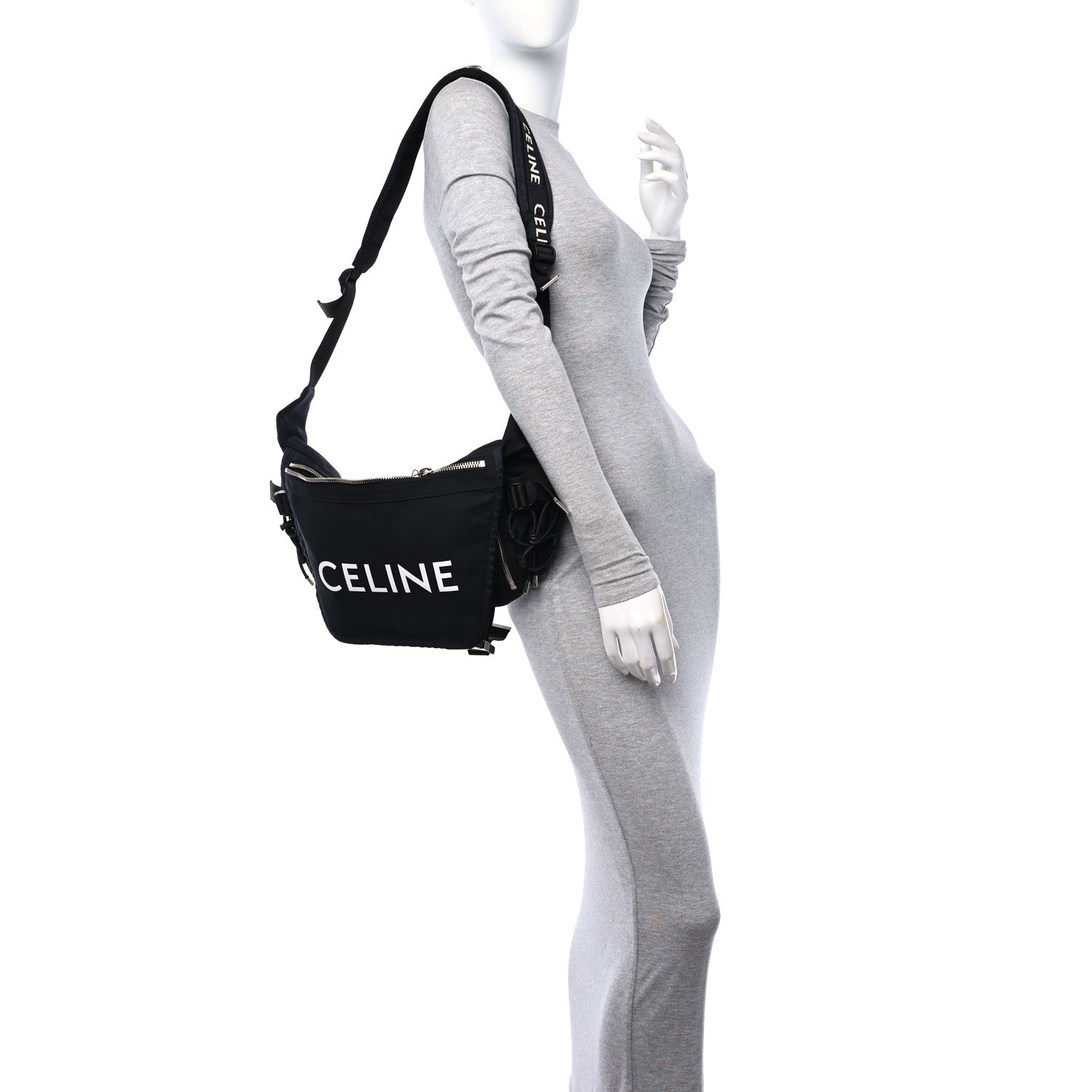Celine Canvas Medium Trekking Messenger Bag Black 2 of 8