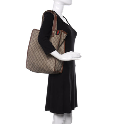 Gucci GG Plus Monogram Small Signature Web Loop Vertical Tote Light Brown 2 of 10