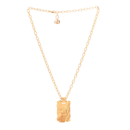 Gucci Metal Striped Plate Ottone Dorato Necklace Gold 3 of 6