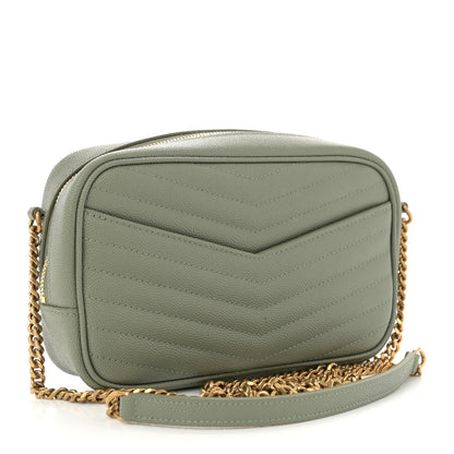 Saint Laurent Grain De Poudre Matelasse Monogram Mini Lou Camera Bag Light Sage 3 of 13