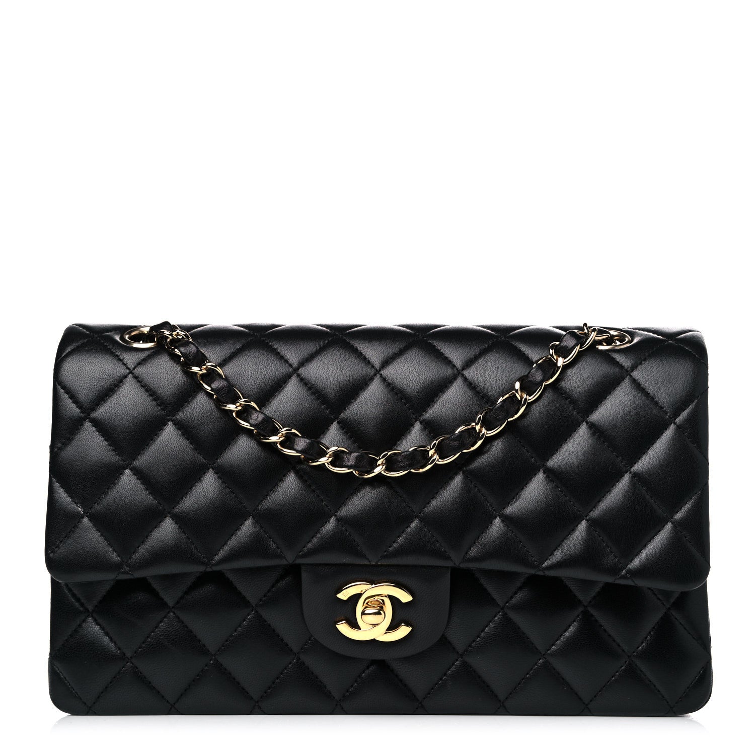 Chanel Lambskin Quilted Medium Double Flap Black 1 of 16