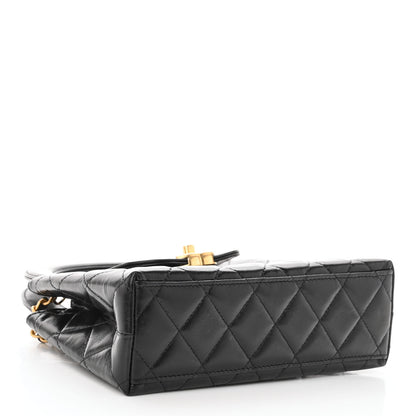 Chanel Shiny Aged Calfskin Quilted Nano Kelly Shopper Black 4 of 10