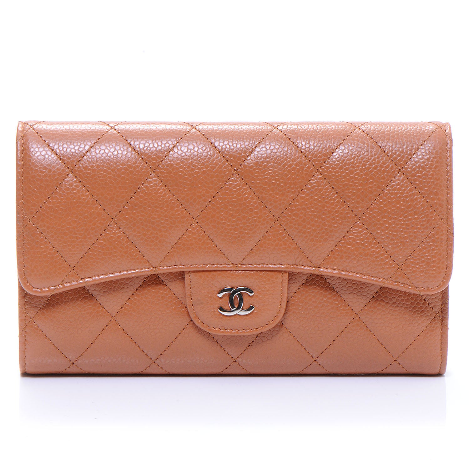 Chanel Caviar Quilted Long Flap Wallet Rose 1 of 8