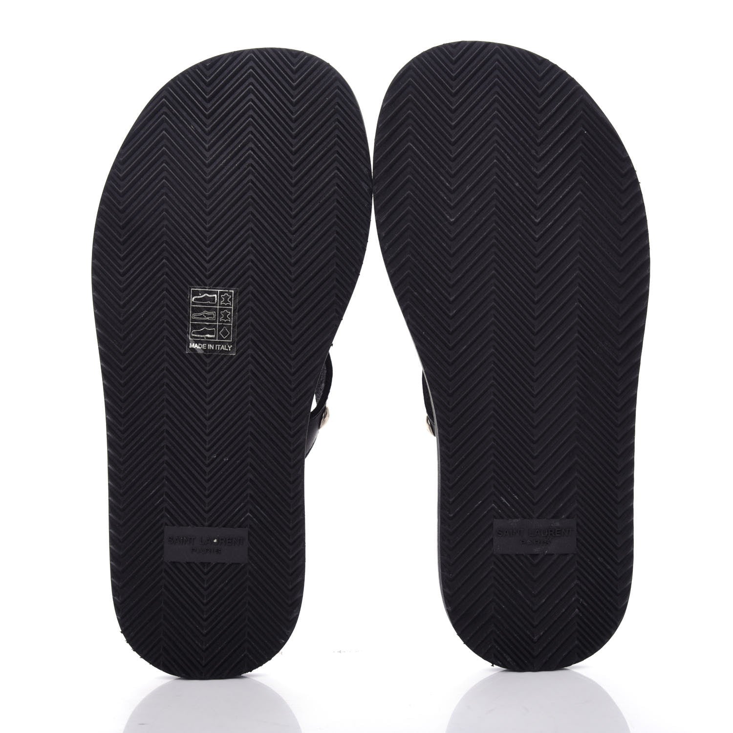 Saint Laurent Calfskin Studded Dash Lux Flat Sandals 39 Black 6 of 11