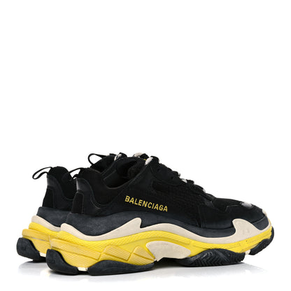 Balenciaga Fabric Mesh Womens Triple S Sneakers 36 Black Yellow 4 of 11